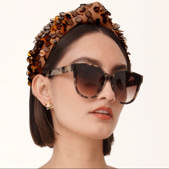 Lele Sadoughi Tortoise Brooklyn Sunglasses - Picture 3 of 4